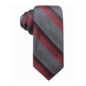 RYAN SEACREST Mens Gray Striped Slim Neck Tie